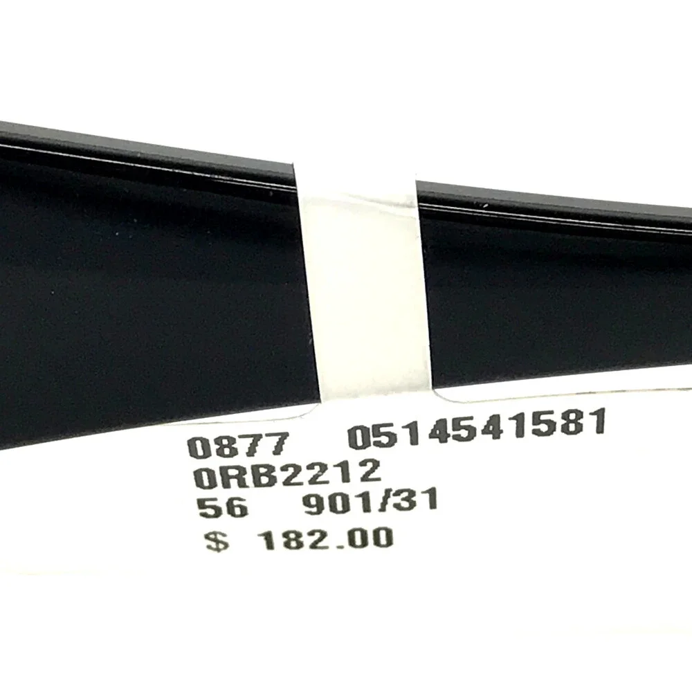 Ray-Ban Sunglasses RB2212 BEATE 901/31 Large Black Wrap Frames with Green Lenses